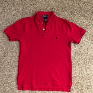 EUC Polo Ralph Lauren boys red pique polo shirt small 8